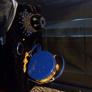 BRILLIANT BLUE AND GOLD TONE ACCESSORIES!